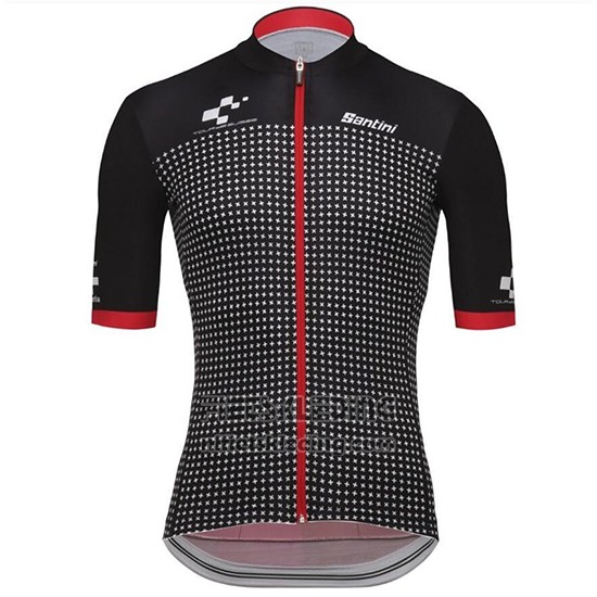 2018 Fietskleding Tour de Suisse Helvetia Zwart Rood Korte Mouwen en Koersbroek